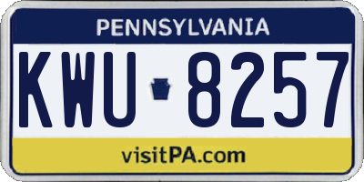 PA license plate KWU8257