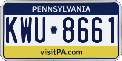 PA license plate KWU8661