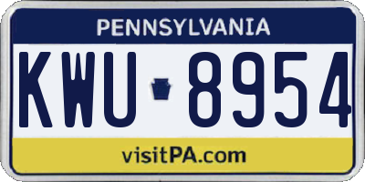 PA license plate KWU8954