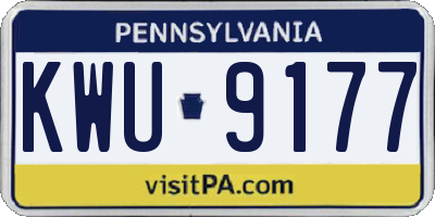 PA license plate KWU9177