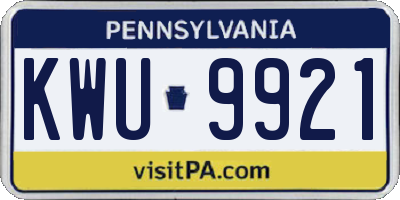 PA license plate KWU9921