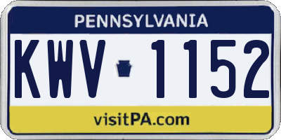 PA license plate KWV1152