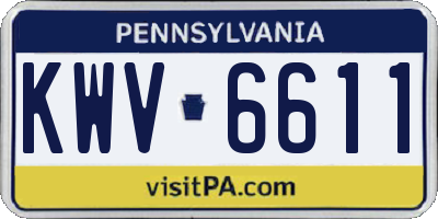 PA license plate KWV6611