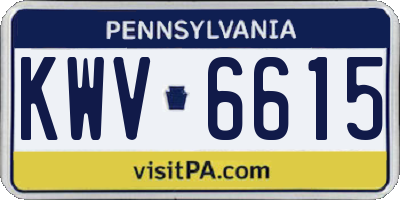 PA license plate KWV6615