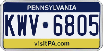 PA license plate KWV6805