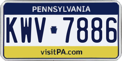 PA license plate KWV7886