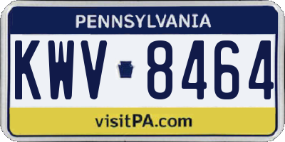 PA license plate KWV8464
