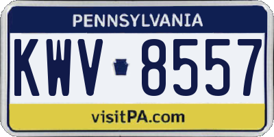 PA license plate KWV8557