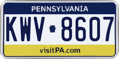 PA license plate KWV8607