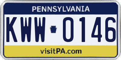 PA license plate KWW0146