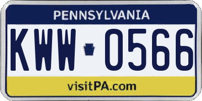 PA license plate KWW0566