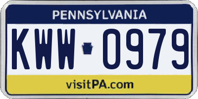 PA license plate KWW0979