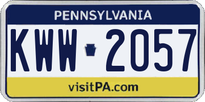 PA license plate KWW2057