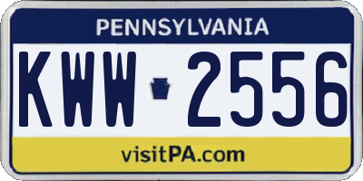 PA license plate KWW2556
