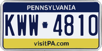 PA license plate KWW4810