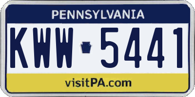 PA license plate KWW5441