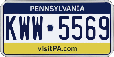 PA license plate KWW5569