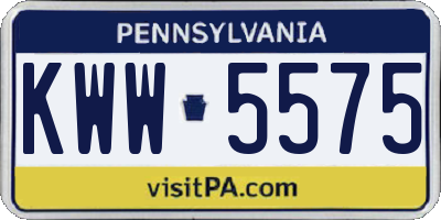 PA license plate KWW5575