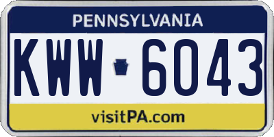 PA license plate KWW6043