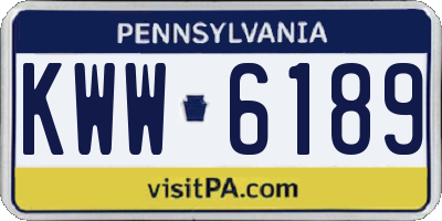 PA license plate KWW6189