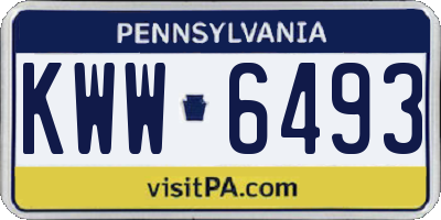 PA license plate KWW6493