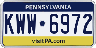 PA license plate KWW6972