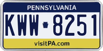 PA license plate KWW8251