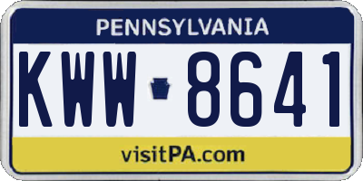 PA license plate KWW8641