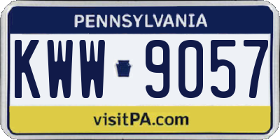 PA license plate KWW9057