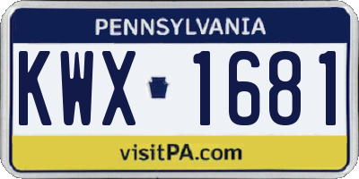 PA license plate KWX1681
