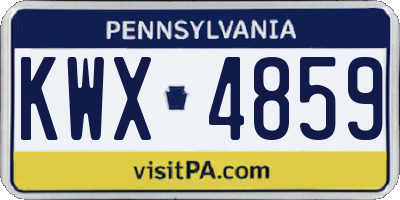 PA license plate KWX4859