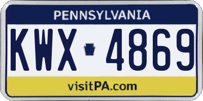 PA license plate KWX4869
