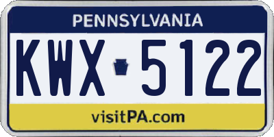 PA license plate KWX5122