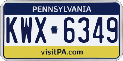 PA license plate KWX6349