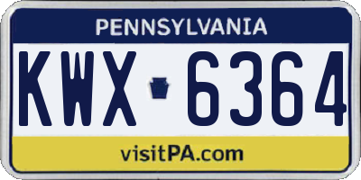 PA license plate KWX6364