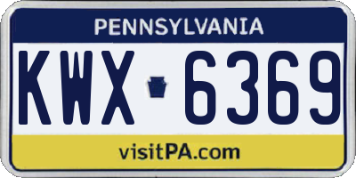PA license plate KWX6369