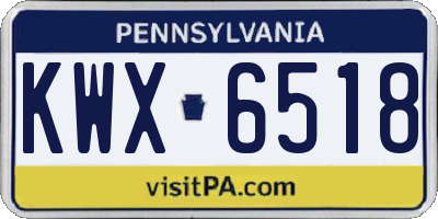 PA license plate KWX6518