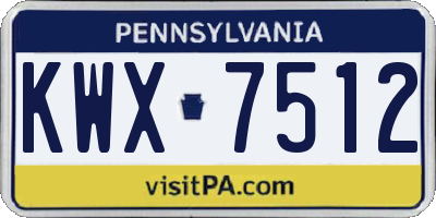 PA license plate KWX7512