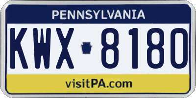 PA license plate KWX8180