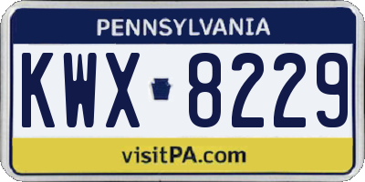 PA license plate KWX8229