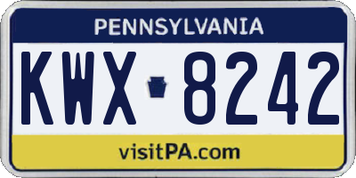 PA license plate KWX8242