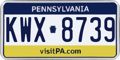 PA license plate KWX8739