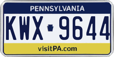 PA license plate KWX9644