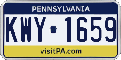 PA license plate KWY1659