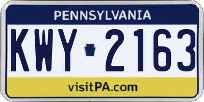 PA license plate KWY2163