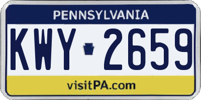 PA license plate KWY2659