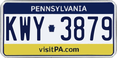 PA license plate KWY3879