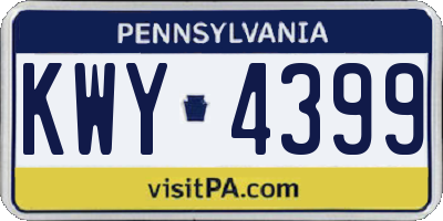 PA license plate KWY4399