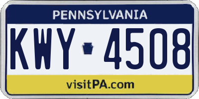 PA license plate KWY4508