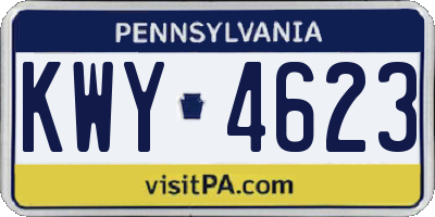 PA license plate KWY4623